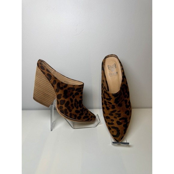BEAST FASHION Shoes - Beast Fashion Leopard Print Mule Booties Block Heel Women's Size 8